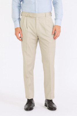 Pulsemen Slim Fit Men White Trousers