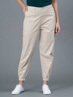 Red sales tape trousers