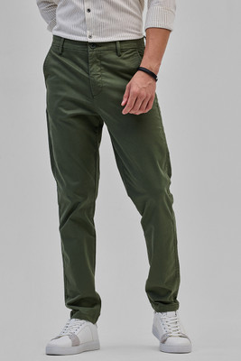Snitch Slim Fit Men Dark Green Trousers