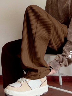 Rajovati Loose Fit Men Brown Trousers