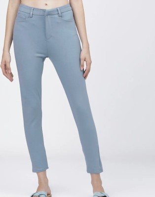 Nix9 Slim Fit Women Light Blue Trousers