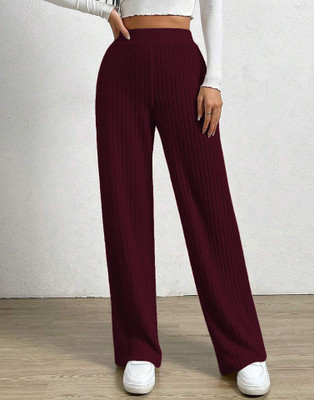 Selvia Relaxed Women Maroon Trousers