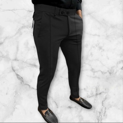 RAJMUDRA FASHION Regular Fit Men Black Trousers