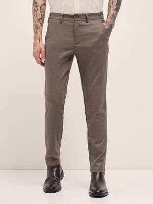 THE BEAR HOUSE Slim Fit Men Brown Trousers