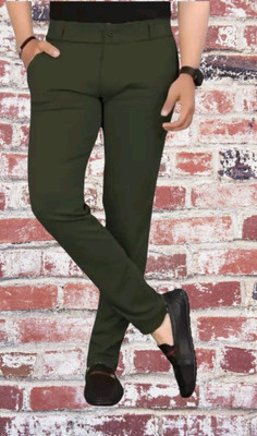 Advikfashion Slim Fit Men Green Trousers