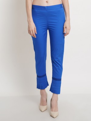 METRONAUT Regular Fit Women Cotton Blend Blue Trousers