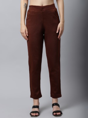 legitlooks Comfort Fit, Regular Fit Women Brown Trousers