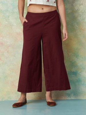 Melange by Lifestyle Regular Fit Women Maroon Trousers