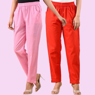 SAAV Regular Fit Women Pink, Red Trousers