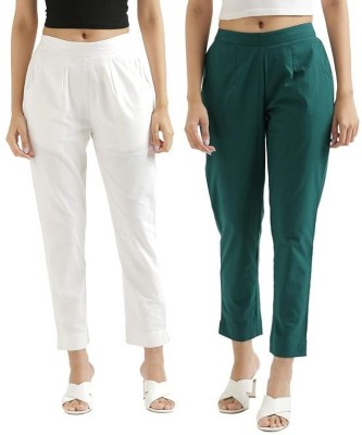 Dexus Regular Fit Women White, Green Trousers