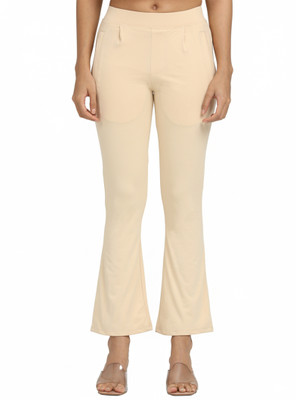 Coppersmith Flared Women Beige Trousers