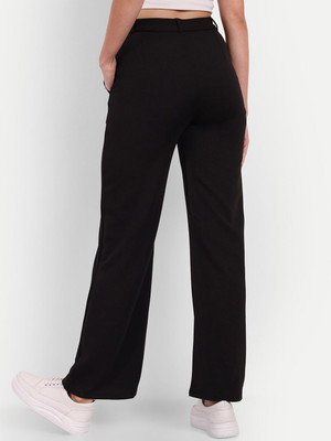 Broadstar Loose Fit Women Black Trousers