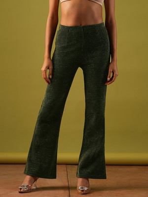 Globus Regular Fit Women Dark Green Trousers