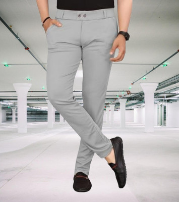 CIVIRASTYLE Regular Fit Men Grey Trousers