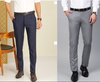 VURSO Slim Fit Men Grey Trousers