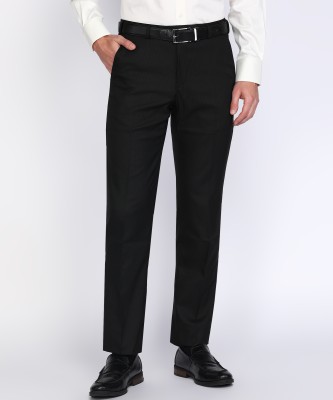 PARK AVENUE Regular Fit Men Black Trousers