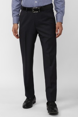 VAN HEUSEN Regular Fit Men Black Trousers