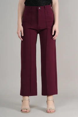 BLUEWEARS Regular Fit Women Maroon Trousers