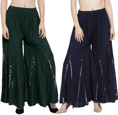 SMAASUM Comfort Fit Women Dark Blue Trousers