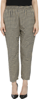 TNQ Regular Fit Women Yellow, Blue Trousers