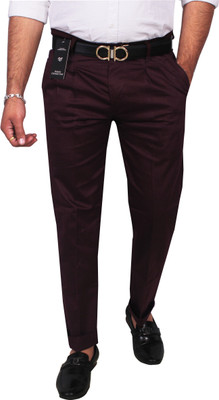 INDIAN PLANET Regular Fit Men Maroon Trousers