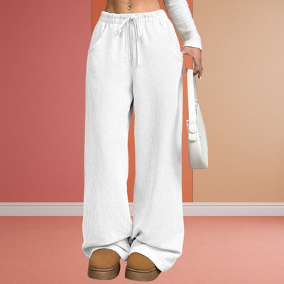 Anitafashion Relaxed Women White Trousers