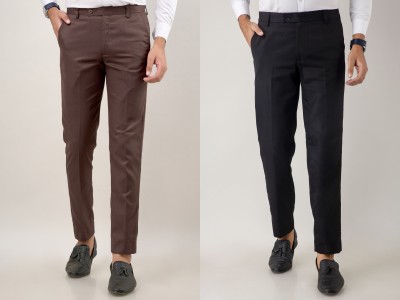 SEVEN HUNTERS Regular Fit Men Black, Brown Trousers