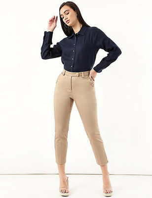 MARKS & SPENCER Slim Fit Women Brown Trousers