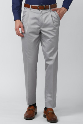 PETER ENGLAND Regular Fit Men Grey Trousers
