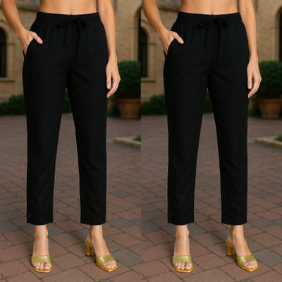 Andheriyas Straight Fit Women Black Trousers