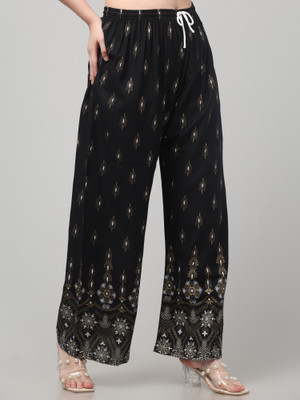 Aura Glam Regular Fit Women Black Trousers