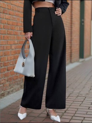 Ns Fashion Relaxed Women Black Trousers