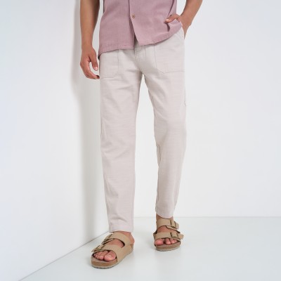 7 Alt by Pantaloons Comfort Fit Men White Trousers