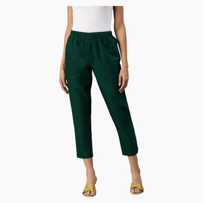 High Glitz Regular Fit Women Green Trousers