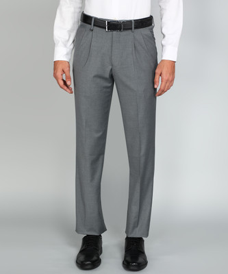 VAN HEUSEN Regular Fit Men Grey Trousers