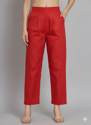 REAM Regular Fit Women Red Trousers