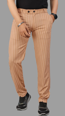 COMBRAIDED Slim Fit Men Brown Trousers