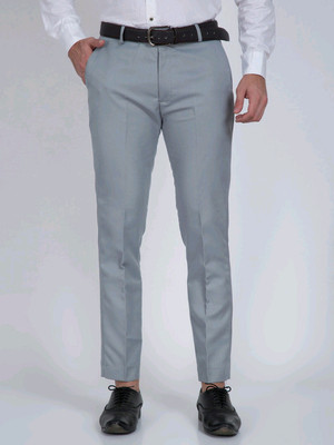 SS AURA PREMIUM Slim Fit Men Silver Trousers