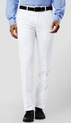 SLC Formal Trousers/ Formal Pant Regular Fit Men White Trousers
