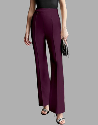 HouseOfCommon Regular Fit Women Purple Trousers