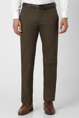 VAN HEUSEN Slim Fit Men Brown Trousers