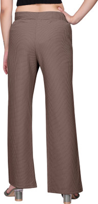 KNOVA Straight Fit Women Brown Trousers