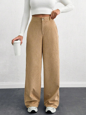 Rajovati Loose Fit Women Cream Trousers