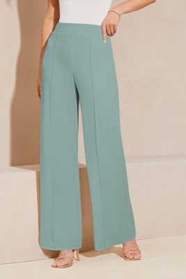 SILVERFLY Regular Fit Women Light Green Trousers