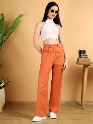 KOTTY Regular Fit Women Orange Trousers