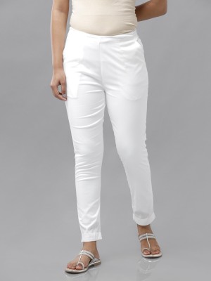 De Moza Regular Fit Women White Trousers