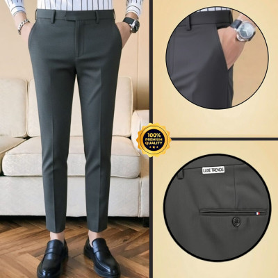 SM Syentex Slim Fit Men Silver Trousers