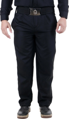 FABUNIFORMS Regular Fit Men Black Trousers