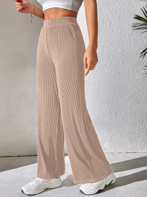 Leriya Fashion Regular Fit Women Beige Trousers