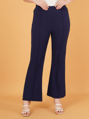 Mast & Harbour Regular Fit Women Blue Trousers